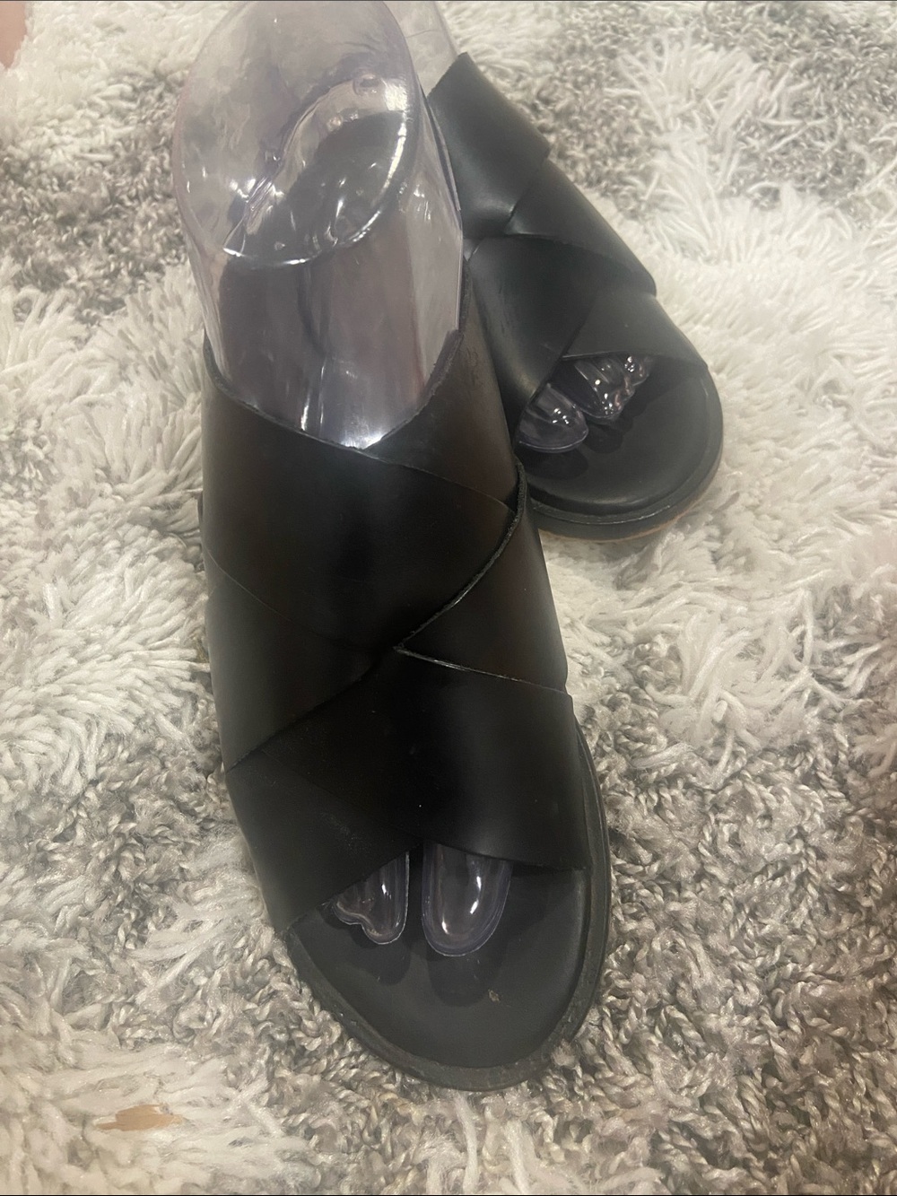 Clarks Black Crisscross Slide Mules size 8
